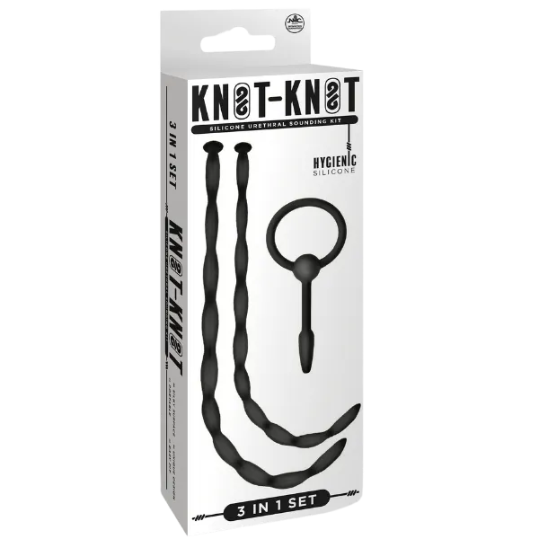 Silicone Urethal Sounding Kit - Twist (Black) - Take A Peek
