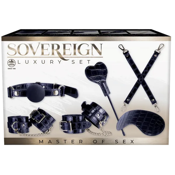 Sovereign Luxury Bondage Set (Black) (Alligator Print) - Take A Peek