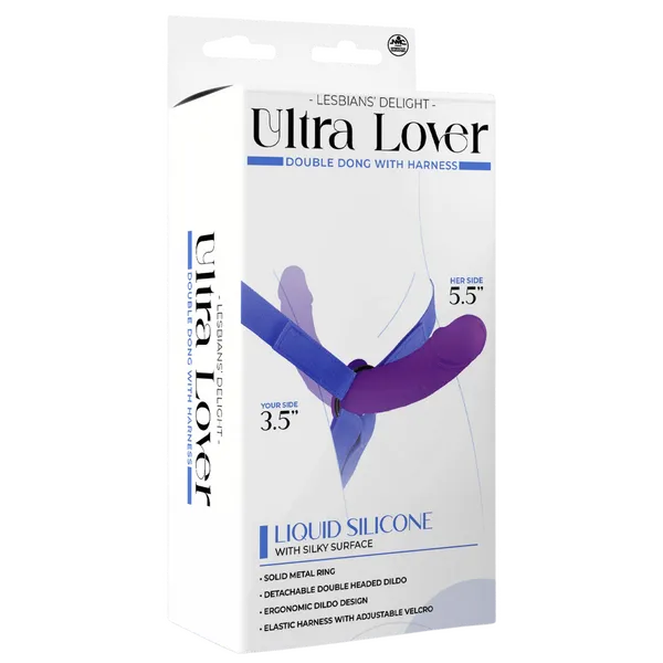 Ultra Lover - Double Dong Penetrix with Harness (Purple)-FNQ003A000-022