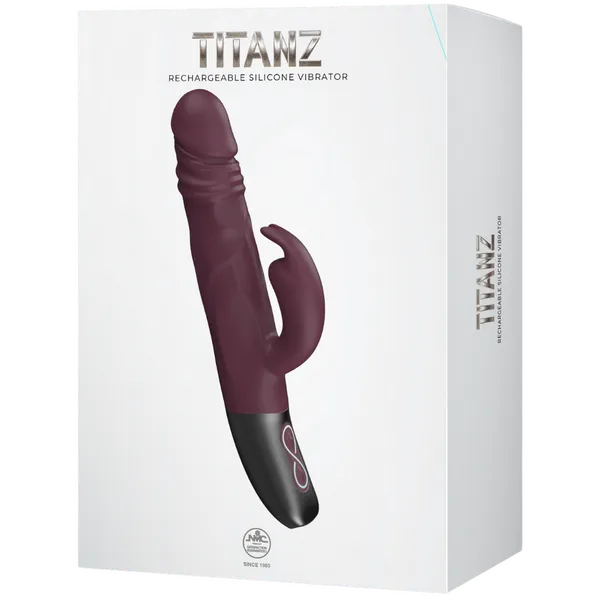 Rotating Rabbit Rechargeable Silicone Vibrator (Rubine Red) - Take A Peek