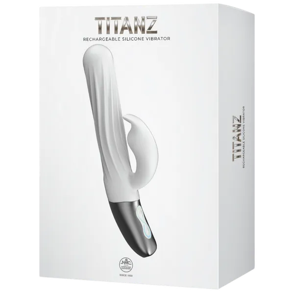 Thrusting Rabbit Rechargeable Silicone Vibrator (White) - Take A Peek