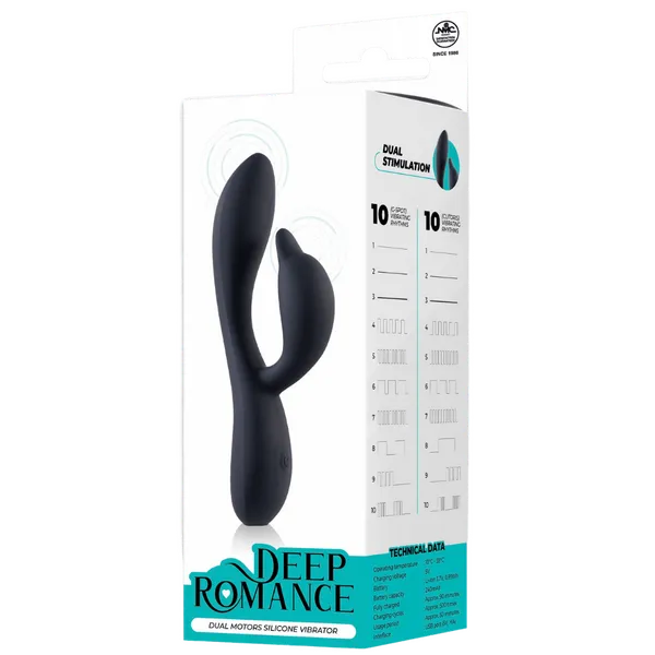 Dual Motor Silicone Vibrator (Black) - Take A Peek