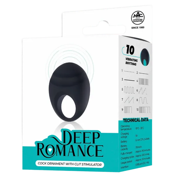 Cock Ornament with Clit Stimulator (Black)-FVSR002A00-010