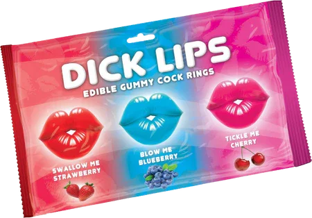 Dick Lips Gummy Cock Rings (3 Pack) - Take A Peek