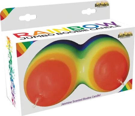Rainbow Jumbow Boobie Candle - Take A Peek