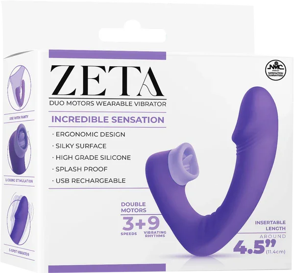 Dual Motor Wearable Vibrator (Purple) - Take A Peek