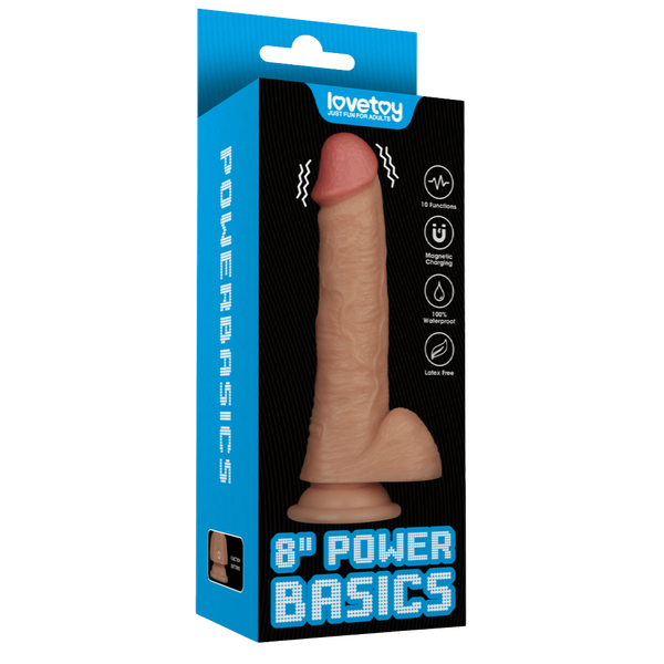 8'' Vibrating Power Basics Cock (Flesh)-LV111202