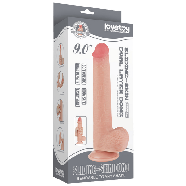 9'' Sliding Skin Dual Layer Dong (Flesh)-LV317210