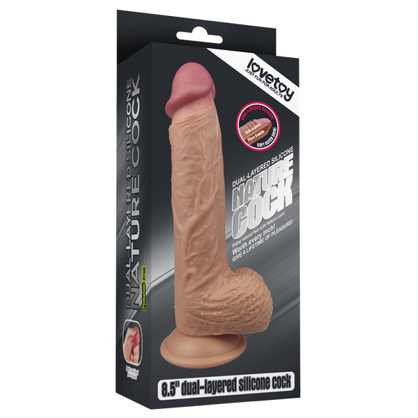 8.5'' Dual layered Platinum Silicone Cock (Flesh)-LV4003