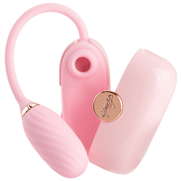 LOUIS - Suction & Vibrating Massager (Pink)-4897127060446