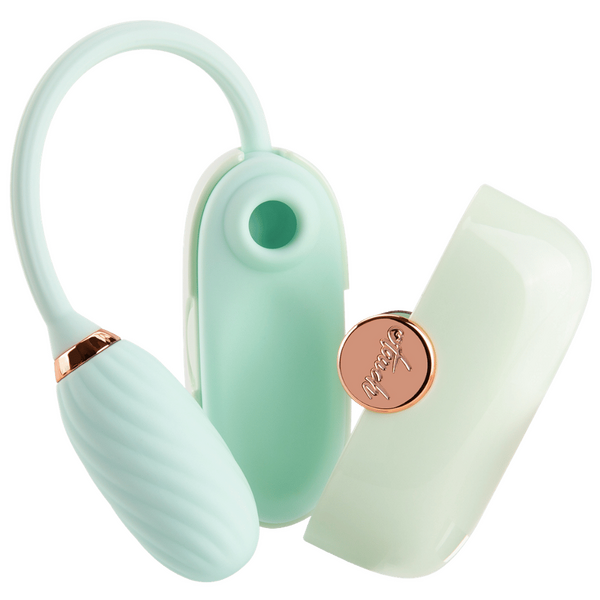 LOUIS - Suction & Vibrating Massager (Teal)-4897127060453