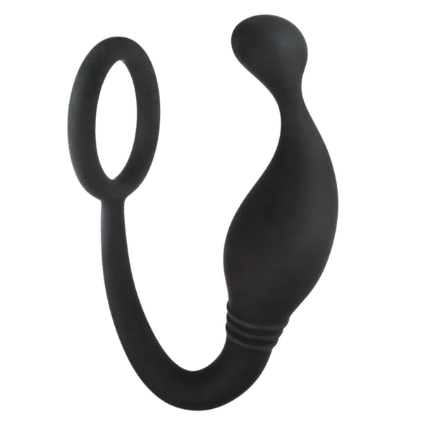 Prostate Plug with Love Ring (Black) - Take A Peek