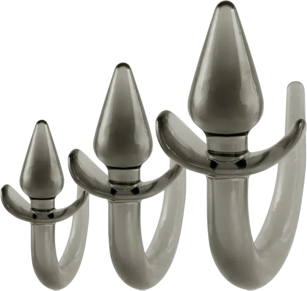 3 In 1 Anal Plug Kit with Tail (Smoke) - Take A Peek