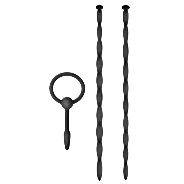 Silicone Urethal Sounding Kit - Twist (Black) - Take A Peek