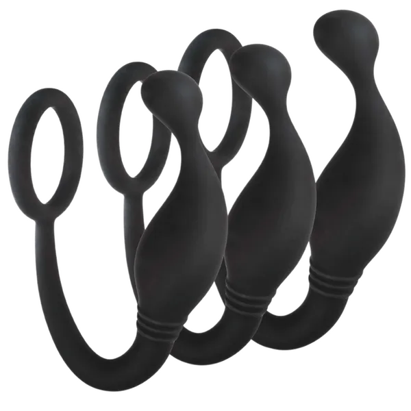 Prostate Plug with Love Ring (3 PCS Set) - Take A Peek