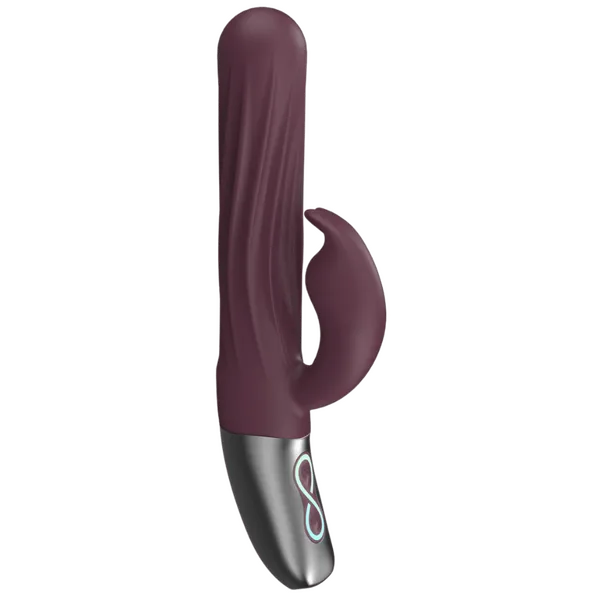 Thrusting Rabbit Rechargeable Silicone Vibrator (Rubine Red) - Take A Peek