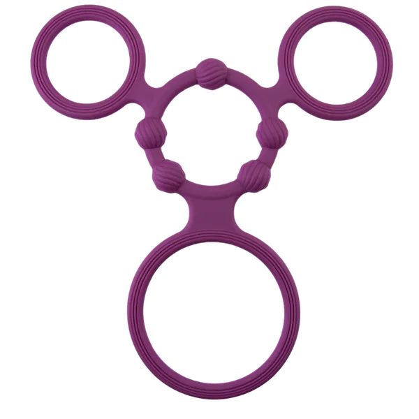 Triple Ring With Ball Stretcher (Purple) - Take A Peek