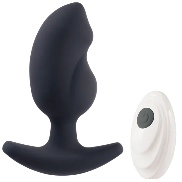 Remote Controlled Vibrating Butt Plug (Black) - Take A Peek