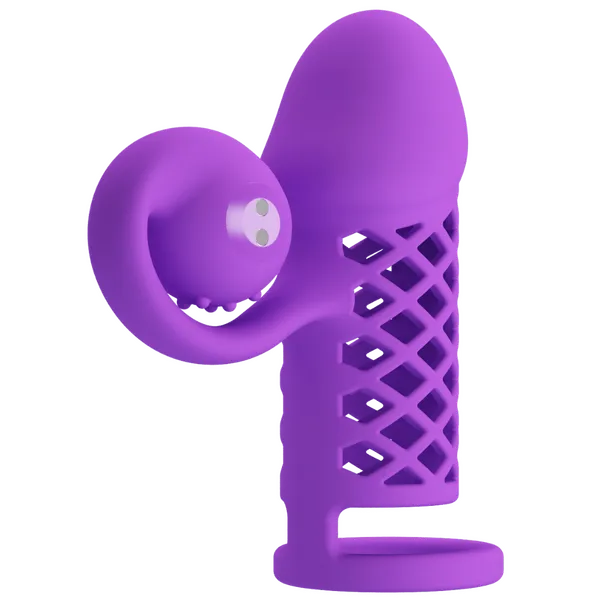 Rechargeable Harden Cock Sleeve (Purple) - Take A Peek