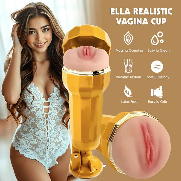 Ella Realistic Vagina Vibrating Cup - Take A Peek