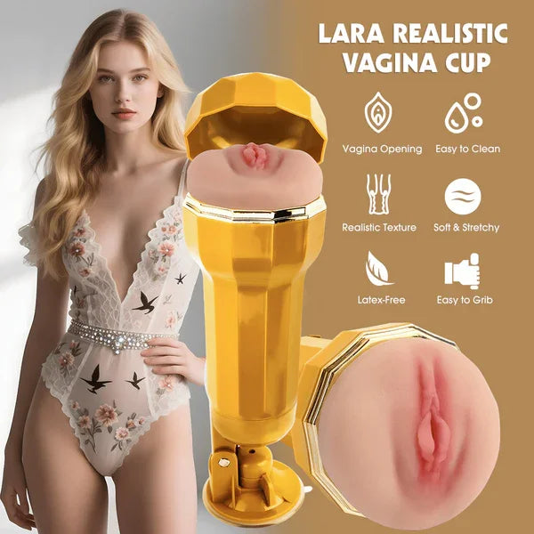 Lara Realistic Vagina Vibrating Cup - Take A Peek