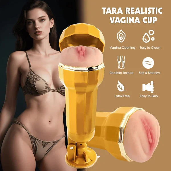 Tara Realistic Vagina Vibrating Cup - Take A Peek