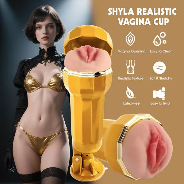 Shyla Realistic Vagina Vibrating Cup - Take A Peek