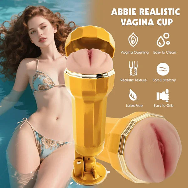 Abbie Realistic Vagina Vibrating Cup - Take A Peek