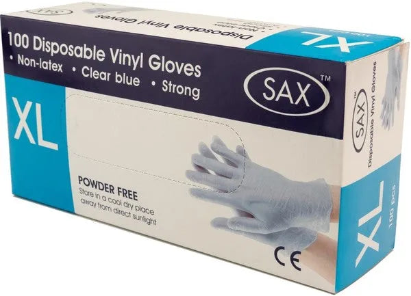 100 X Disposable Vinyl Gloves - Blue (XL) - Take A Peek