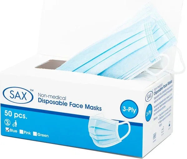 Disposable Face Mask (Blue) (50 X Pack) - Take A Peek