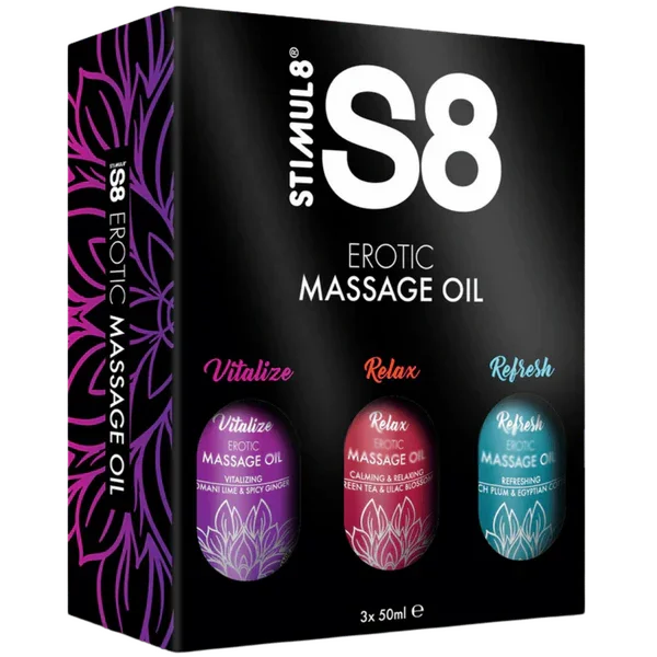 S8 Massage Oil Box (3 x 50 ml) - Take A Peek