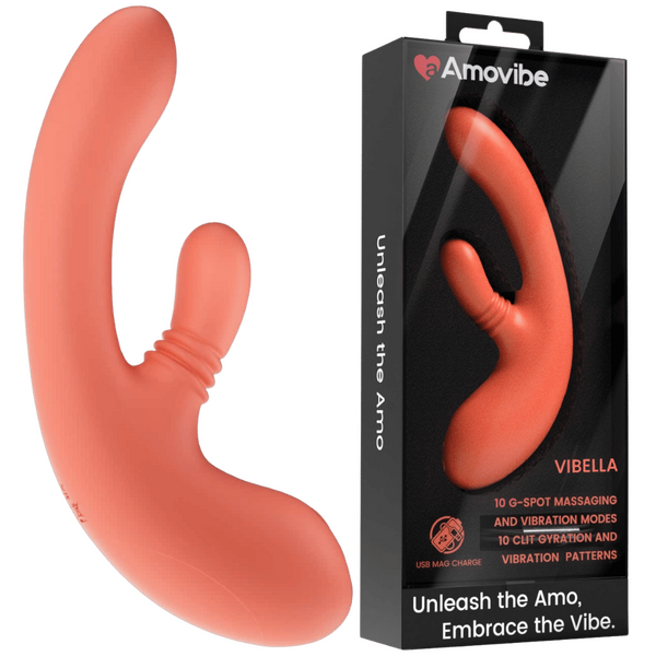 Vibella - Wiggling, Gyrating Massager (Orange) - Take A Peek
