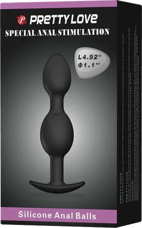 Silicone Anal Balls 4.92" (Black) - Take A Peek