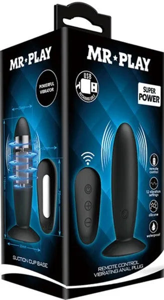 Remote Control Vibrating Anal Plug (Black) - Take A Peek