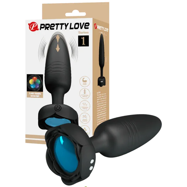 Tarion - Light-Up Rechargeable Butt Plug (Black)-BI-040181