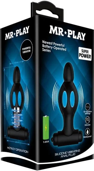 Silicone Vibrating Anal Plug (Black) - Take A Peek