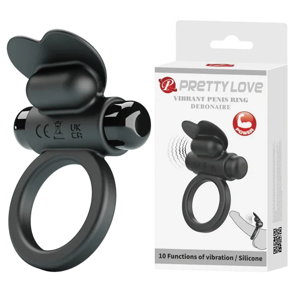 Vibrant Penis Ring - Debonaire (Black) - Take A Peek