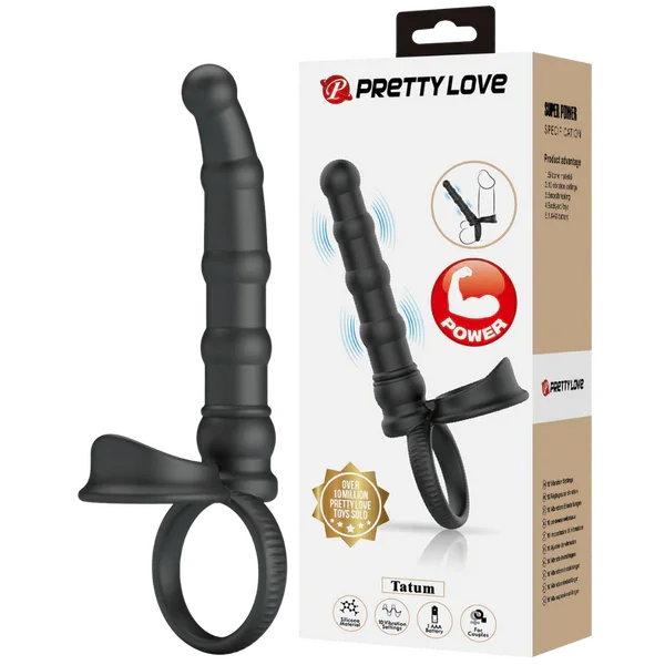 Tatum - Cockring with Anal Probe (Black)-BI-210375