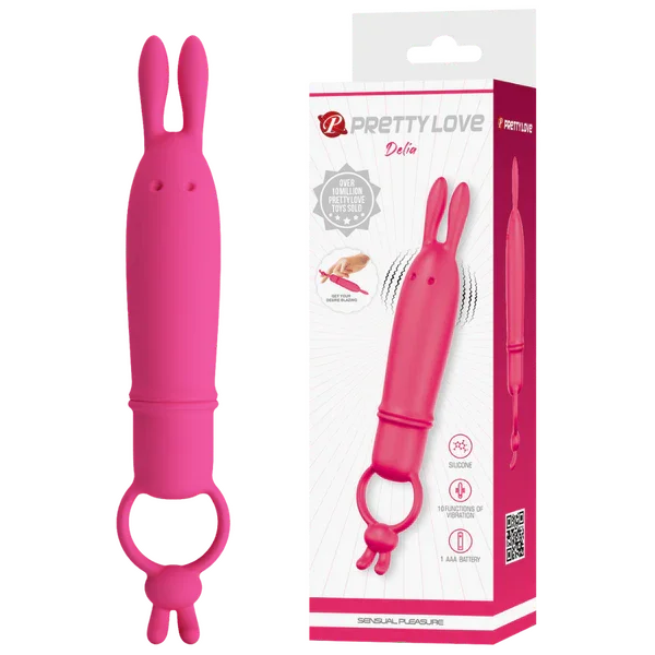 Bunny Finger Vibrator - Delia (Pink)-BI-300133