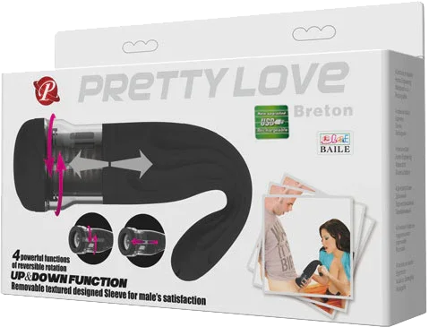 Rechargeable Breton Masturbator (Black) - Take A Peek