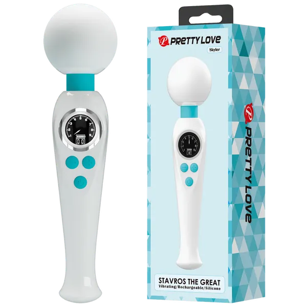 Rechargeable Wand - Skyler (White/Blue) - Take A Peek