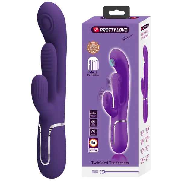 Shania - 4in1 Multi-function Vibrator (Dark Purple) - Take A Peek