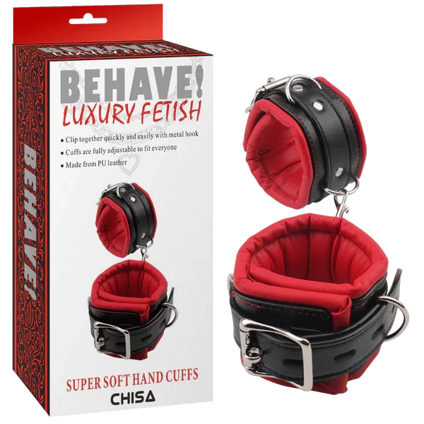 Super Soft Hand Cuffs (Red/Black)-CN-632106792