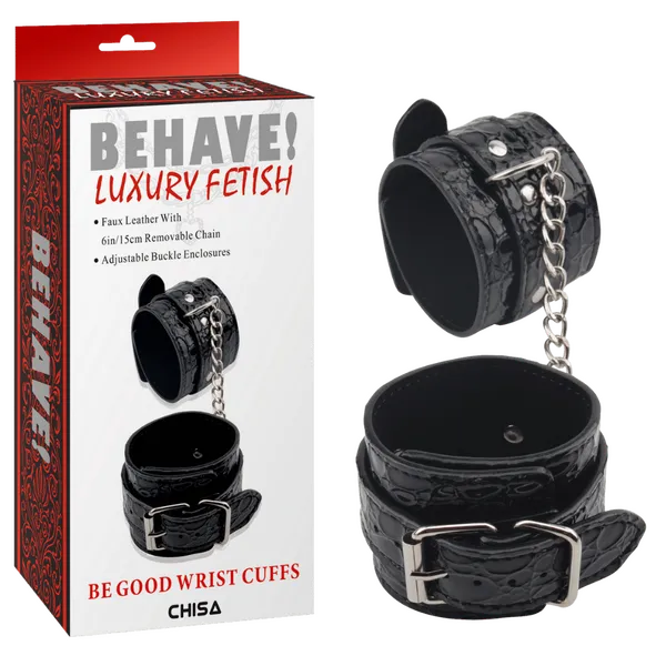 Be Good Wrist Cuffs (Black) - Take A Peek