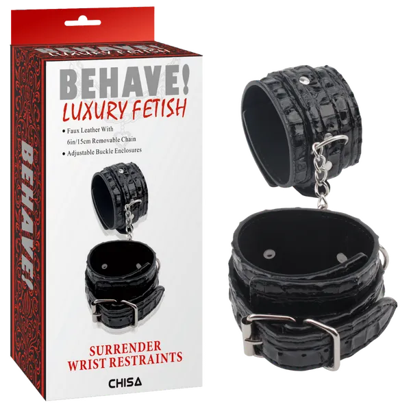 Surrender Wrist Restraints (Black) - Take A Peek