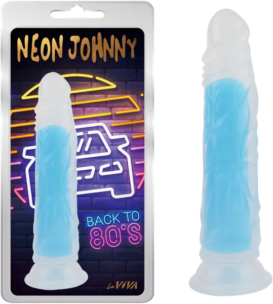 Neon Johnny 8.4" (Glow Blue) Plus Free Clean Vibe - Take A Peek