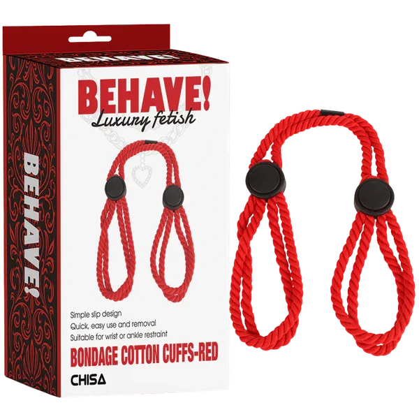 Bondage Cotton Cuffs (Red)-CN-887125275