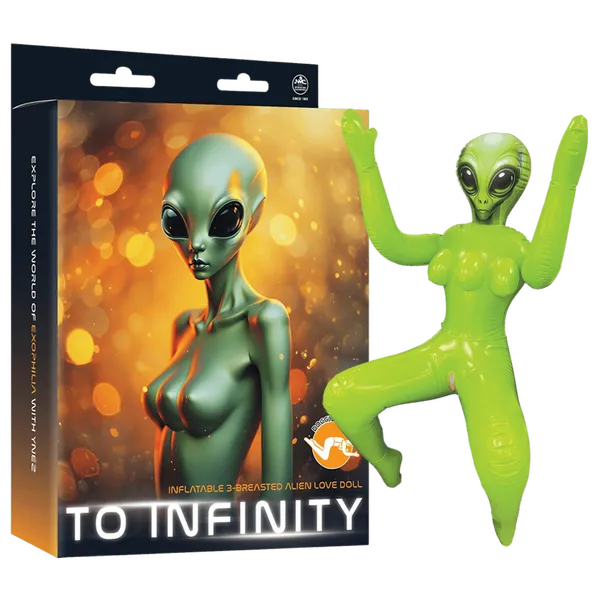 Inflatable 3-Breasted Alien Love Doll - (Ynez Doggy Style) - Take A Peek