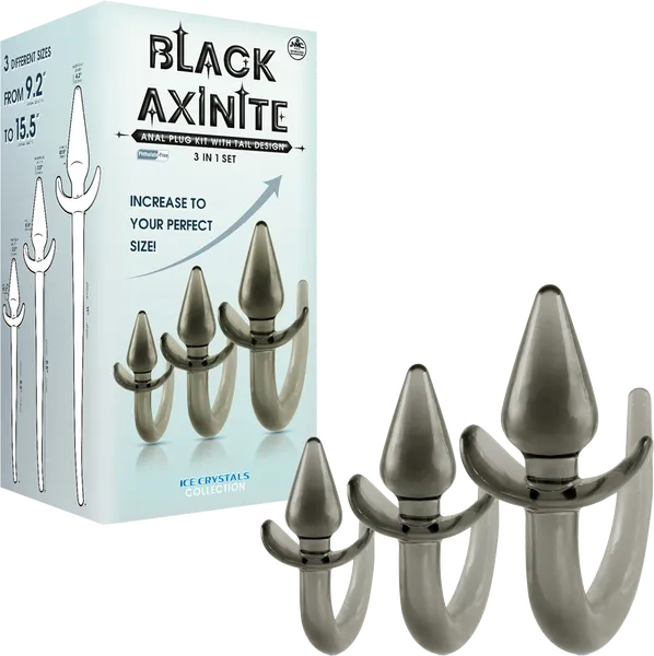 3 In 1 Anal Plug Kit with Tail (Smoke) - Take A Peek