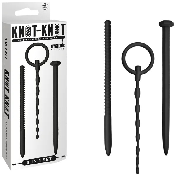 Silicone Urethal Sounding Kit - Nail (Black) - Take A Peek